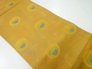 リサイクル　織悦製　孔雀羽根模様織出し全通袋帯